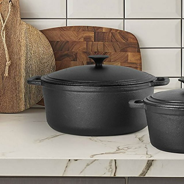 Commercial Chef 6.6 Quart en Fonte Four Hollandais avec Couvercle et Poignée Facile à Saisir