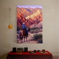 thumbnail image 4 of 1pc Western - themed Canvas Painting of a Cowboy on Horseback Admiring Majestic Mountain Peaks in the Desert, framed Decor room hanging Wall Picture Decor for Home Gifts, living room, bathroom,, 4 of 8
