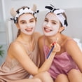 thumbnail image 4 of 2pcs encantador diadema de vaca de la banda para la cabeza para la cara de spa para lavar el maquillaje de maquillaje de maquillaje, 4 of 5