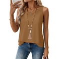 thumbnail image 5 of Womens Tank Tops Crewneck Linen Style Sleeveless Lightweight Spring Daily Layering Casual Tank Shirts Womens Tops, 5 of 6