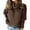Brown, variant on Prolriy Sweaters for Women Ladies Fashion Solid Color Sweater Top Turtleneck Long Sleeve Buttons Autumn Winter Warm Soft Shirttop Womens Sweaters Womens Tops Brown L