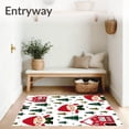 thumbnail image 3 of ODIKA 2'x3' Machine Washable Non-Slip Area Rug, Festive Gnome Village Holiday with Whimsical Winter Wonderland Design High Traffic Rug, Red, 621776, 3 of 7