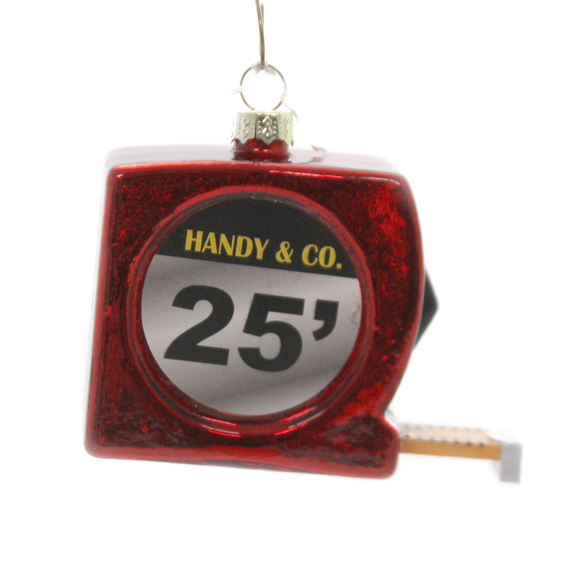 Tape Measure - 1 Ornament 2.75 Inch, Glass - Inches Feet Length Builder Go4557