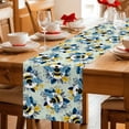 thumbnail image 5 of Teal Green Bees Farmhouse Table Runner 70 Inches, Spring Summer Botanical Flowers Bed Runner Dresser Scarves Tabletop for Indoor Outdoor Parties/Ceremony/Banquet, 13" x 70", 5 of 9
