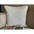 thumbnail image 3 of The HomeCentric Decorative Pillow Cases Grey 16"x16" (40x40 cm) Cotton Linen Embroidery, Beaded & Leaf Pattern Throw Pillow Cover For Sofa, Floral Contemporary Style - Gossamer Leaf, 3 of 8