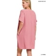 thumbnail image 5 of Zenana Women's Woven Airflow V-Neck T-Shirt Dress with Pockets – Casual, Lightweight & Stylish, 5 of 5
