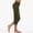 Army Green, variant on Women's Solid Stretch Button Yoga Capri Leggings, Slim Form Fitting Design, High Elastic 7/8 Workout Cropped Pants White M