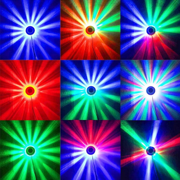 Lámpara de escenario de fondo de sonido de disco de luz de proyector de girasol láser LED (UE)