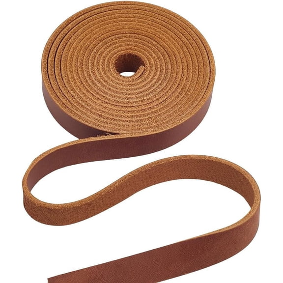 72 Inch Crazy Horse Genuine Flat Leather Cord 0.5 Inch Wide Leather Strips 1.8mm Thick Full Grain Cowhide Leather Strap Tanned Cattle Hide String for Belts Jewelry DIY Crafts Saddle BrownBrown