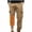 Khaki, variant on BaoFuBaoMei Fleece Lined Cargo Pants for Men Fleece Lined Elastic Waist Trousers Multi Pockets Straight Leg Pants Solid Workout Trousers M-5xl