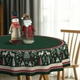 thumbnail image 3 of Christmas Tablecloth Winter Holiday Table Cloth Washable Christmas Tree Table Cover for New Years Party and Dining Room Decor-60 * 60" Round, 3 of 6