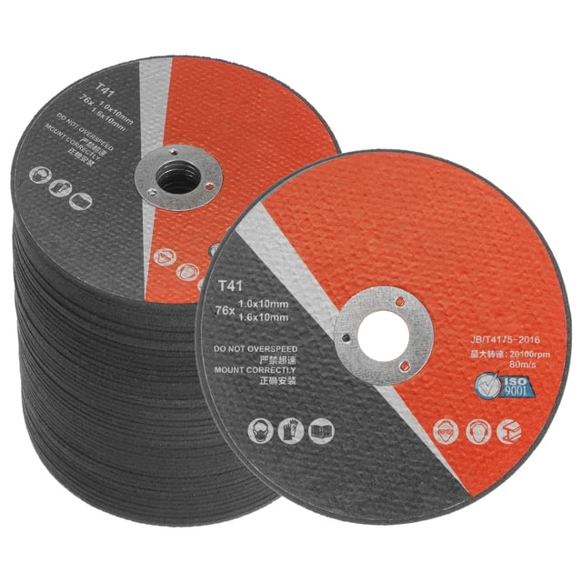 Unique Bargains Disque de Coupe Cut Off Roues 76mm x 1.6mm x 10mm, Noir, 50 Pièces