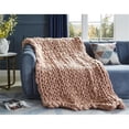 thumbnail image 4 of Posh Living Beliz 40"x60" Chunky Knitted Fabric Super Soft Throw in Blush Pink, 4 of 10