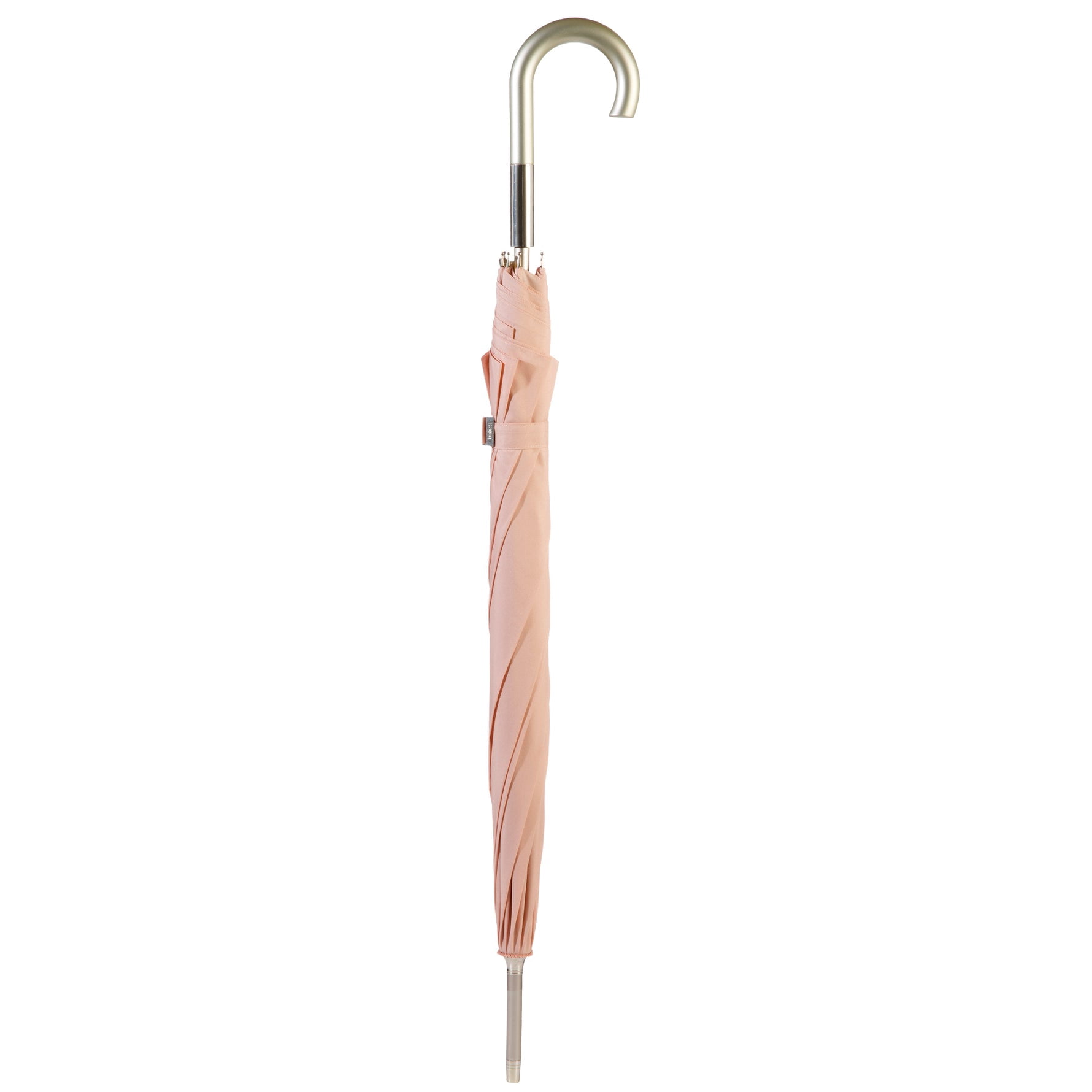 totes Large Eco Auto-Open Stick Umbrella with a Classic J Hook Curved Handle, Evening Sand, 46"