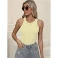 thumbnail image 3 of Women’s Basic Crew High Neck Sleeveless Casual Tank Top Ribbed Soft Tank Top, 3 of 6
