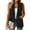 Black, variant on Women's Fall Blazer Vest Fashion Cape Blazer One Button Button Formal Vest Billowy Pocket Flap Pocket Khaki XX-Large