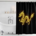thumbnail image 3 of Dragon Flames Shower Curtain, Waterproof Shower Curtains for Bathroom, Yellow Dragons Abstract Modern Art Washable Fabric Bathtub Curtain Set Bath Decor with 12 Hooks Standard 72"x72", 3 of 8