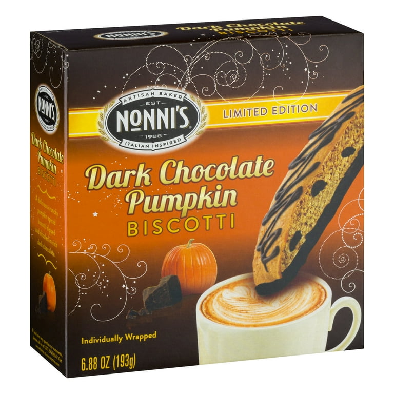 Nonni's Limited Edition Dark Chocolate Pumpkin Biscotti - 8 CT