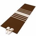 thumbnail image 2 of 2'x6' Rug Runners for Hallways Kitchen, Brown Beige Striped Non Slip Entryway Beside Floor Carpet Runner, Modern Farmhouse Retro Lines Washable Laundry Room Bedroom Throw Rugs Mat for Family Pet, 2 of 8