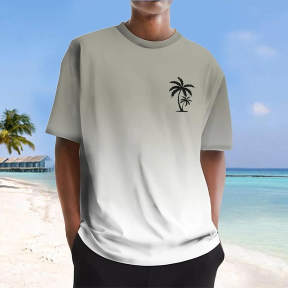 Krdevn Men's Digital 3D Printed T Shirt Short Sleeved Shirt Top Lapel,XL