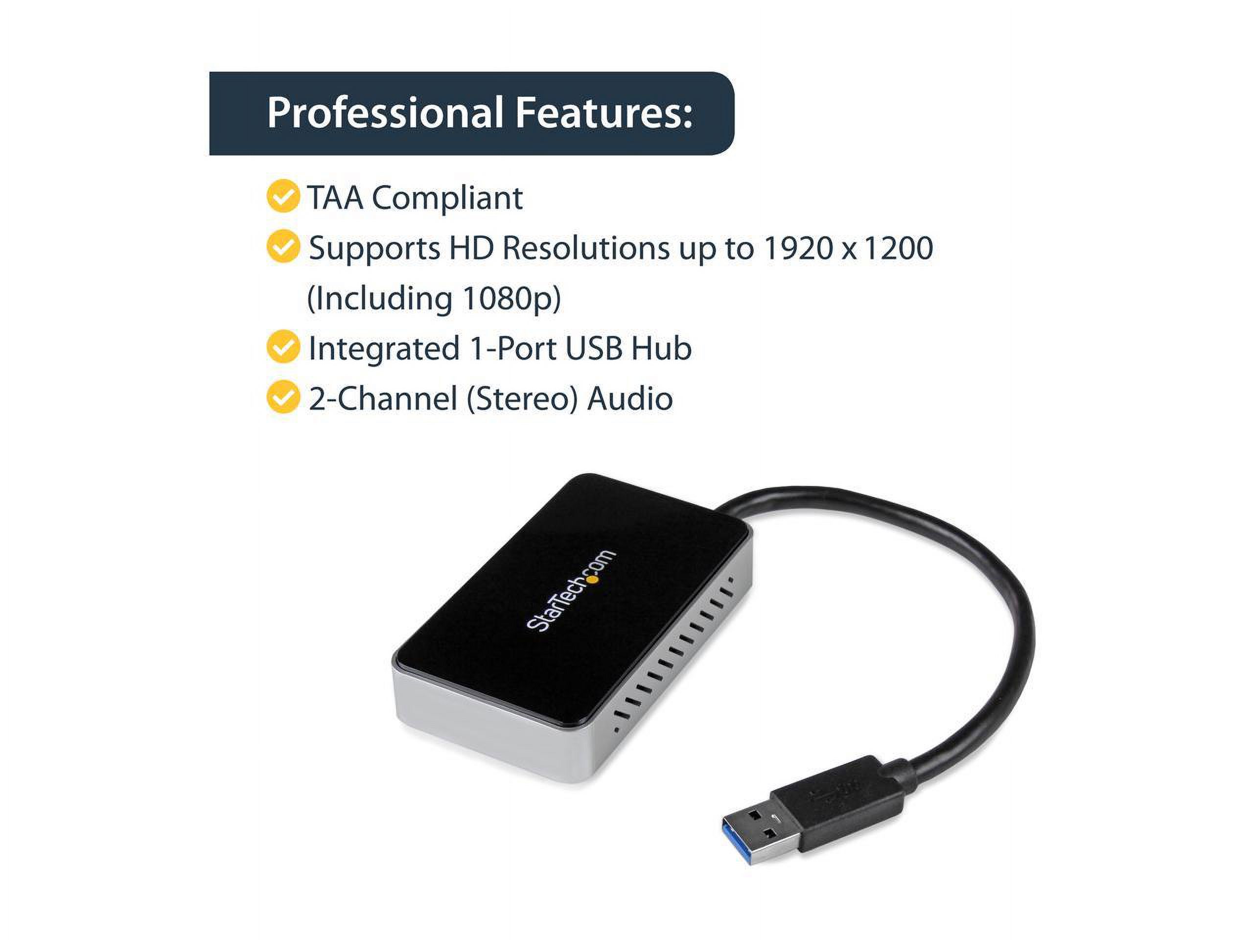 StarTech.com USB32HDEH USB 3.0 to HDMI External Video Card Adapter - 1 Port USB Hub - 1080p - External Graphics Card for Laptops - USB Video Card - image 3 of 6