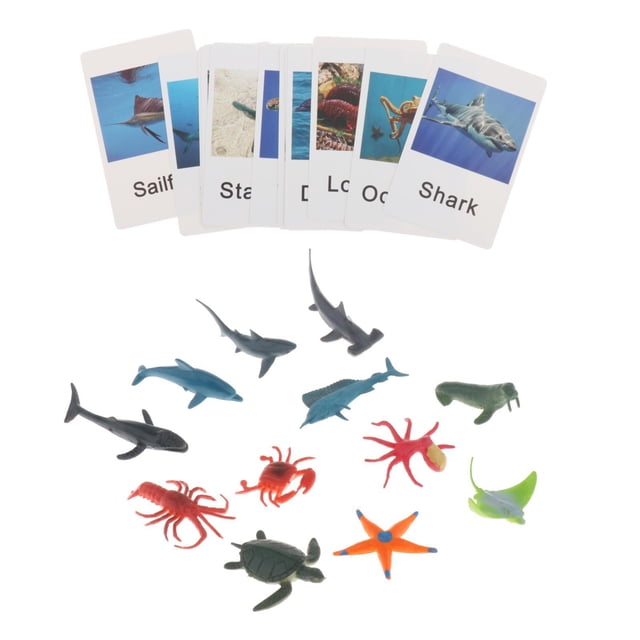Animal Match, Materiales , Niños pequeños, Niños, Figuras de animales realistas, Juguetes para regalo navideño, Material didáctic animales marinos