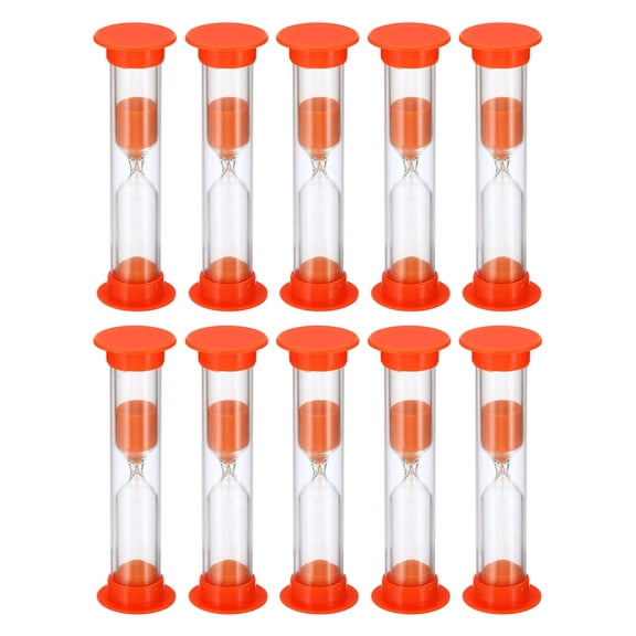 Uxcell 3 Minute Sand Timer, 10pack Small Sandy Clock, Count Down Sand Glass Orange