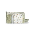 thumbnail image 3 of No Boundaries Women's Quilted Pouch and Hair Scrunchie Set, 2-Piece, Green Patchwork Floral/Stripe, 3 of 5