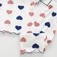 thumbnail image 4 of CPNG Girls Home Clothes Outfits Summer Ice Silk Thin Pajamas Cute Heart Print Short Sleeve T-Shirt and Shorts Set Kids 2Pcs Set(White,18-24 Months), 4 of 6