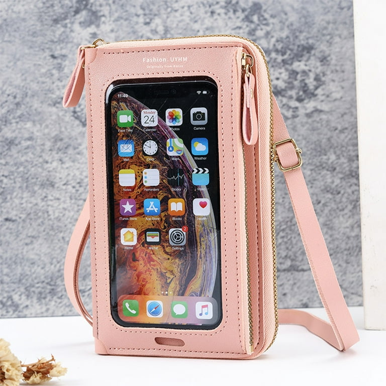 Cross Body Bags with Touchscreen Cell Phone Purse Window ZipperPocket,  Clear Crossbody Bag for Women Mini Phone Pouch Purse Women's Crossbody Coin Purse  Phone Bag 