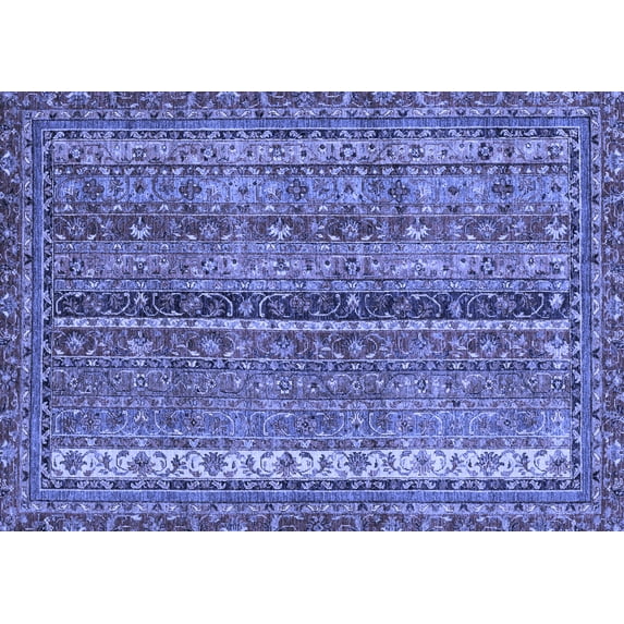 Ahgly Company Indoor Rectangle Oriental Blue Modern Area Rugs, 5' x 8'