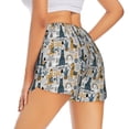 thumbnail image 3 of Xecao's Llama and Cactus1 for a double-layer running short for women, perfect for gym, tennis, and more, featuring a convenient pocket., 3 of 9