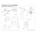 thumbnail image 5 of Kingston Brass CC43103VKB30 Standard Mount Traditional Plumbing Sink Trim Kit with P-Trap and Drain, Antique Brass, 5 of 5