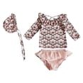 thumbnail image 3 of Girls Long Sleeve Sun Two Piece Swimsuit Floral Print High Rash Guard Bottom Clothes, 3 of 5