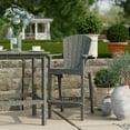 thumbnail image 3 of Wildridge Classic 3-Piece 40" High Bar Set, Dark Gray - Outdoor Weather Resistant Recycled Plastic Furniture for Patio, 3 of 6