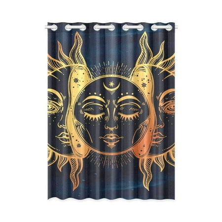 Mkhert Moon Sun Blackout Window Curtain Drapes Bedroom Living Room