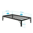 GranRest 16" Platform Metal Bed Frame with Steel Slat, Mattress