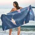 thumbnail image 6 of GZHJMY Dolphin Silhouette Beach Towel Super Soft Microfiber Sand Free Beach Towels, Oversized Camping Pool Towel, Lightweight, Breathable & Quick Dry Towels, 30x60in, 6 of 7