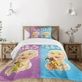 thumbnail image 3 of Ambesonne Colorful Quilted Bedspread Set 2 Pcs, Modern Characters Artwork, Twin Size, Multicolor, 3 of 6