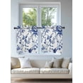 thumbnail image 4 of White Blue Spring Floral Tier Curtains 36 Inch Length,Sheer Curtains for Bedroom Living Room Window Summer Botanical Hummingbird Small Half Window Kitchen Curtains & Drapes 27.5"x36" 2 Panels, 4 of 6