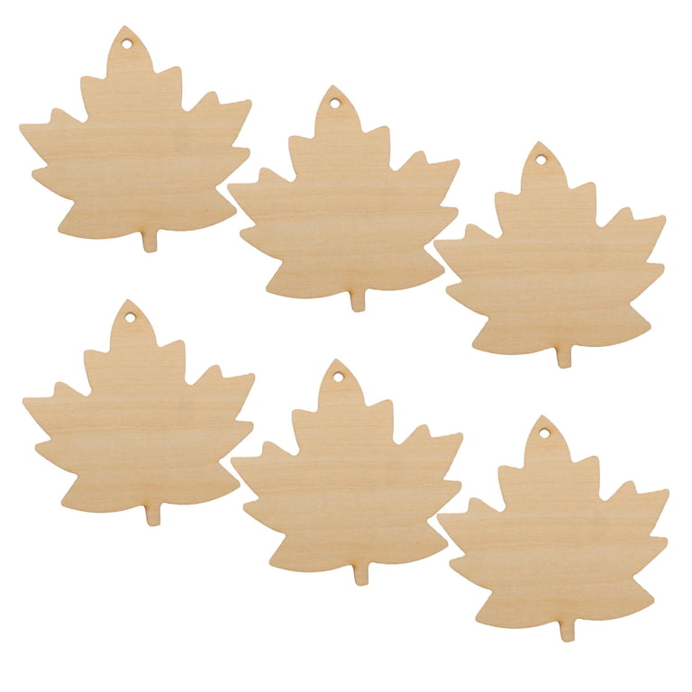 3-Pack Ivy Leaf Wood Shapes - Unpainted Laser Cut Baltic Birch, 1/8 Inch Thick For Crafts