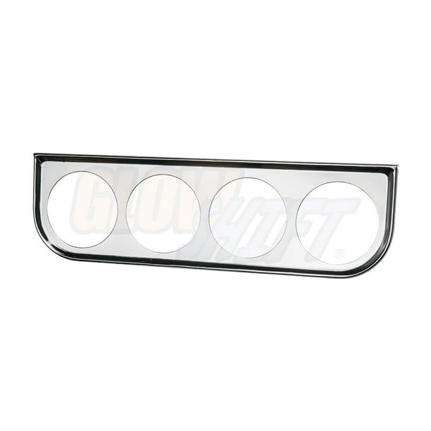 GlowShift Universal 52mm Chrome Quad Gauge Under Dashboard Mounting