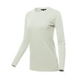 thumbnail image 2 of A2Y Women's Basic Solid Soft Cotton Long Sleeve Crew Neck Top Shirts Bone 2XL, 2 of 3