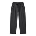 thumbnail image 3 of Lmueinov Women's Outdoor Cargo Pants, High Waisted Hiking Trousers with Zipper Pockets and Drawstring, Lightweight Active Pants, 3 of 3