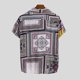 thumbnail image 3 of Camisas s Para Hombre Manga Larga Casual Vintage Turn Sleeve Ethnic Impreso Short Down Mens Loose Shirts (Red, XL), 3 of 6