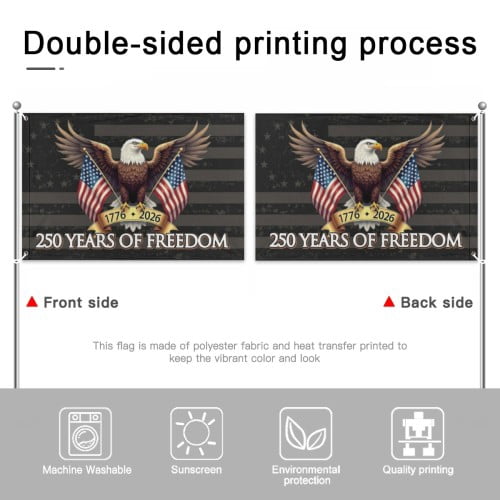 American 250 Year Anniversary Flag 4x6 Ft Outdoor Double Sided 250th Anniversary USA Flag 4th of July1776 Patriotic Flags For Outside Indoor Decor