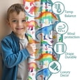 thumbnail image 3 of Blackout Kids Curtains,White Cartoon Watercolor Dinosaurs Pattern Childrens Insulated Curtains Set Of 2,Bedroom Essentials,Toddler Room Decor 52"x63", 3 of 5