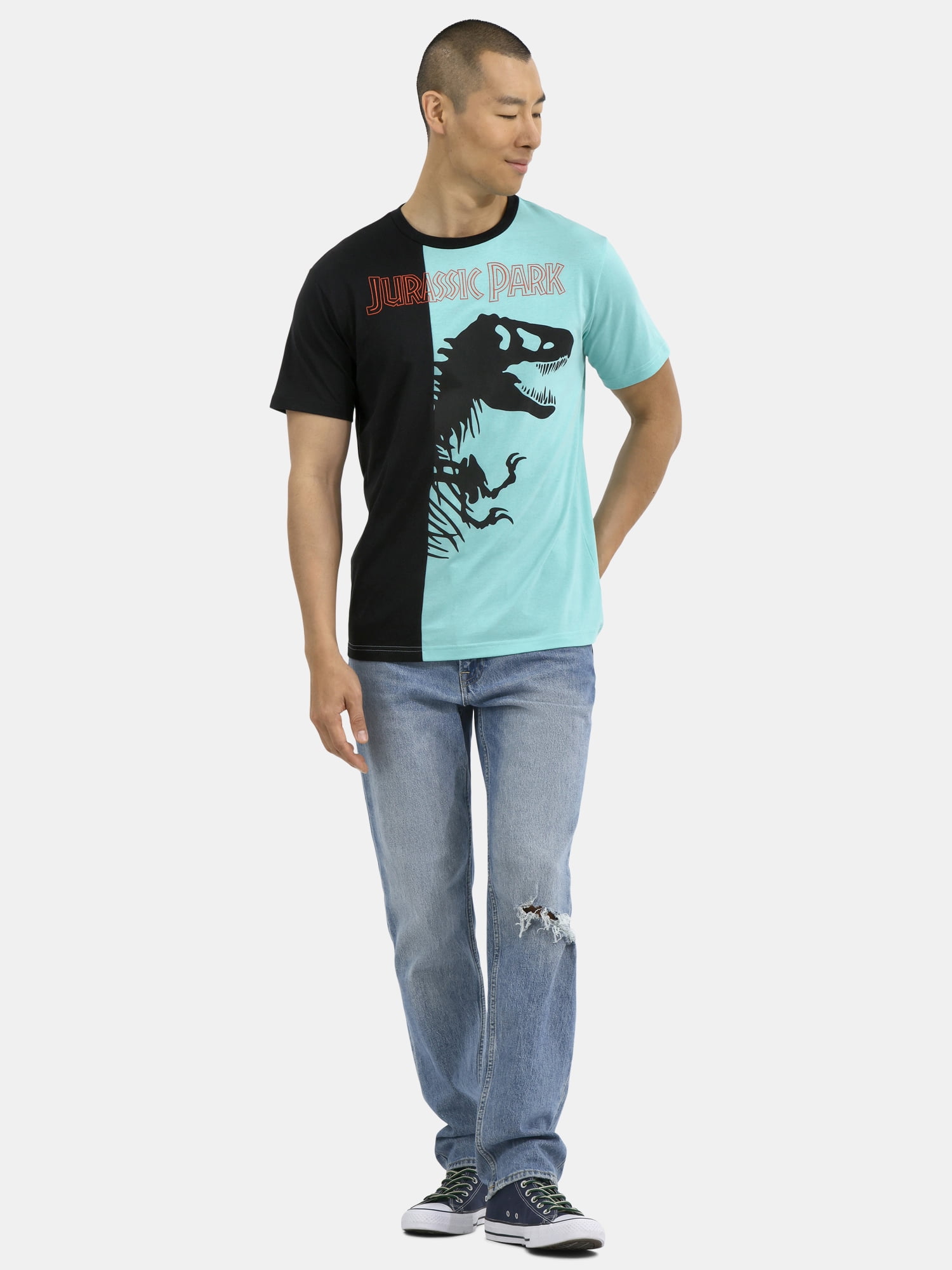 Jurassic Park, Men's & Big Men's Graphic T-Shirt, Dinosaur Outline, Sizes S-3XL