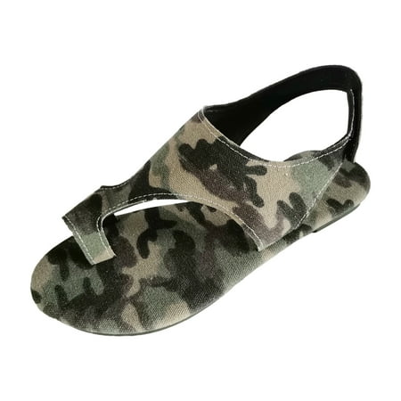 

Mnyotv Comfortable Sandals for Women Women s Flat Sandals Ladies Summer Casual Clip Toe Flat Large Size Sandals Comfy Flat for Women Camouflage 38