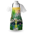thumbnail image 3 of King Apron Fairytale Inspired Cute Little Frog Prince near Lake on Moss Rock with Flowers Image, Unisex Kitchen Bib Apron with Adjustable Neck for Cooking Baking Gardening, Multicolor, by Ambesonne, 3 of 3